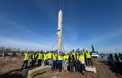 Eerste kolomzetting markeert start bouw toekomstgericht Technisch Centrum in Nieuwpoort